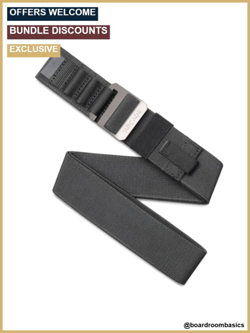 Arcade Alu Utility Belt, Stretch Webbing, Aluminum Buckle for Men